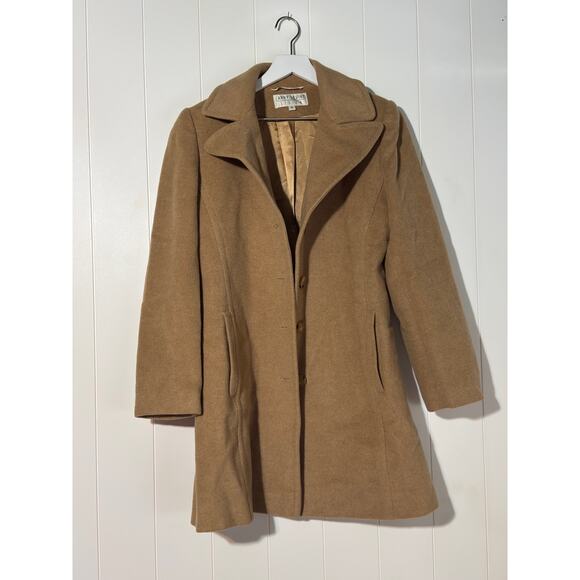 Larry Levine · Camel Hair Coat · Natural Tan/Camel · Size 4· Single Breasted - Picture 1 of 8